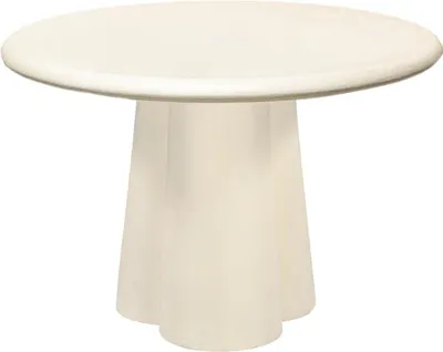 Imagen del producto de Mesa Tisch, 130x130x76 cm, MDF, color blanco cemento