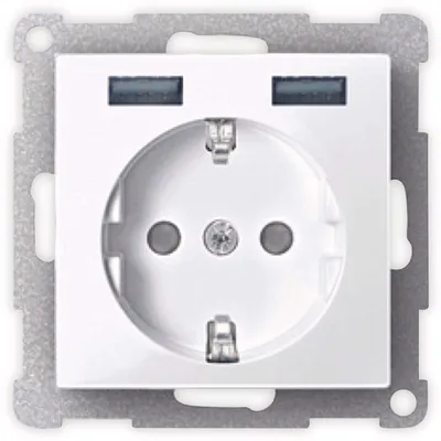Image de MERTEN Prise 1f polws glz UP +erh.BS horiz USB IP20
