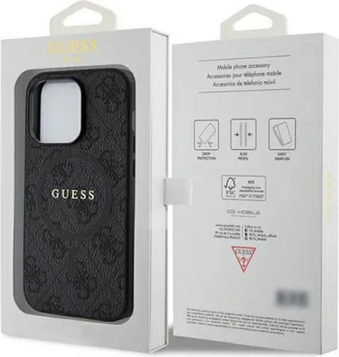 Image de Guess Guhmp15Lg4Gfrk Iphone 15 Pro 6.1 Czarny/Black Hardcase 4G Collection Leather Metal Logo Magsafe