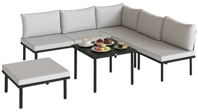 Produktbild von Outsunny Lounge Gartenmöbel Set 5-6 Personen Gartenlounge Set mit 2 Sitzer