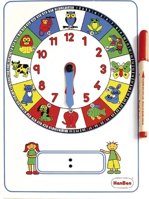 Produktbild von EDUPLAY 120-129 Lernuhr manuell inkl. wasserlöslichem Filzschreiber, mehrfarbig (1 Stück)