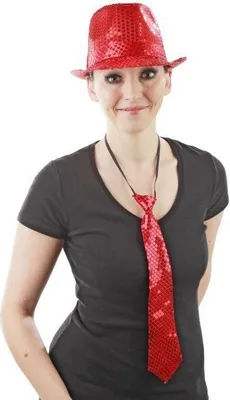Produktbild von Roter Paillettenhut Pailletten Hut Glitzer Rot