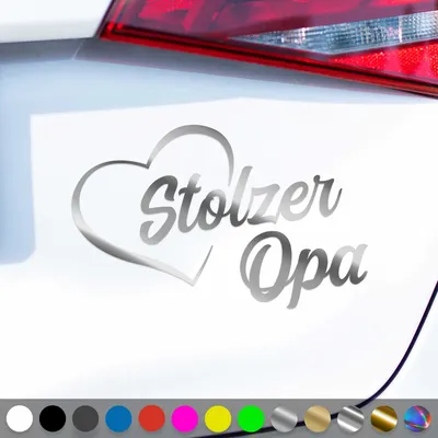 Produktbild von PantherPixel Stolzer Opa Aufkleber Großeltern Enkelkinder Sticker Auto Geschenkidee Farbe Chrom-Silber