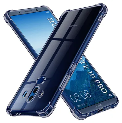 Obrázek produktu pro Techsuit – Shockproof Clear Silicone: průhledný odolný silikonový obal na Huawei Mate 10 Pro – kouřově černý