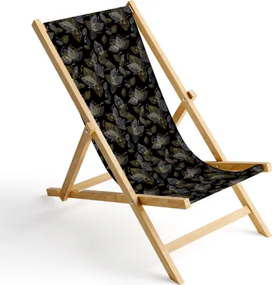Produktbild von Holz Liegestuhl Klappbar Klappliegestuhl Sonnenliege Strandstuhl Wechselbezug Motiv Blätter [119]