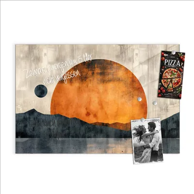 Produktbild von Magnettafel 90x60cm Pinnwand Whiteboard beschreibbar - Sonnenuntergang Kunst