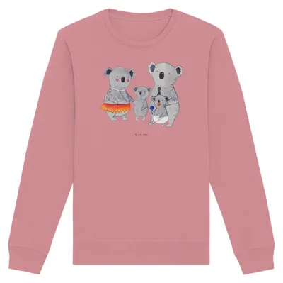 Produktbild von Mr. & Mrs. Panda Bio Pullover Koala Familie Größe M - Canyon Pink - Geschenk, Baumwoll Sweatshirt, Pulli, Kinder, Family, Muttertag, Koalas, Sweater, Mama