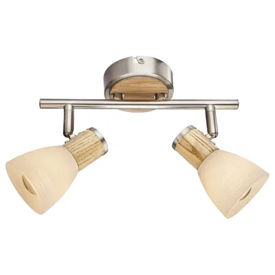 Produktbild von GLOBO 54352-2, Nickel, Glas, Metall, Holz, IP20, I, E14, 40 W