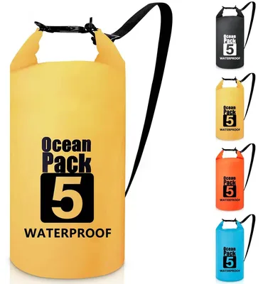 Produktbild von Wasserdichte Packsack Dry Bag Trockenbeutel - 5 L, 10 L, 20 L oder 30 L - Gelb - Verstellbarer Schultergurt