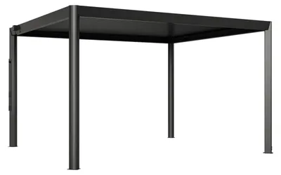 Produktbild von PRIMEYARD Pergola 4x3,5 m - Pfosten und Lamellendach aus Aluminium - anthrazitfarbene Terrassenüberdachung