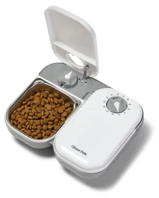 Immagine prodotto di Closer Pets C200: distributore automatico per alimenti per animali domestici in acciaio inossidabile, con timer, colore bianco