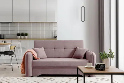 Produktbild von Krudox LAI 3-Sitzer Ausziehbares Schlafsofa mit Bettkasten Stauraum und 2 Kissen Couch mit Schlaffunktion 155x75x105 cm Stoff POCO 101