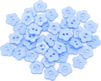 Produktbild von 200 Kinderknöpfe Blume, 14 mm, azurblau