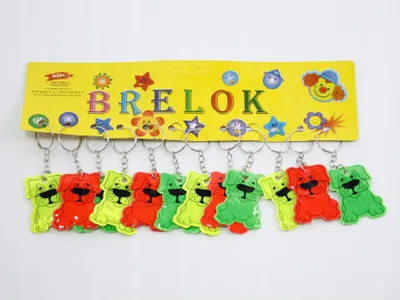Zdjęcie produktu dla BRELOK ODBLASKOWY PIESEK zawieszka ZESTAW 12szt