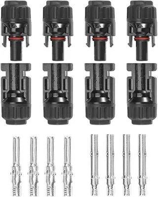 Zdjęcie produktu dla Zestaw złączy słonecznych IP67, wodoodpornych, do instalacji fotowoltaicznych o przekroju kabla 6 mm² – 5 par z narzędziami montażowymi