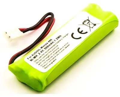 Produktbild von Akku für Audioline Monza 400 NiMH 2,4 Volt 500 mAh grün.
