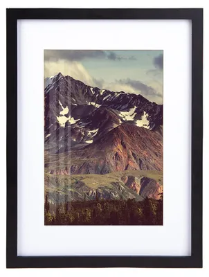 Immagine prodotto di Omgoods - Cornice per foto 30 x 40 cm con passepartout - Cornice in legno nera