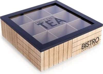 Image de Rangement pour sachets de thé avec 9 compartiments et couvercle pour un thé plus frais