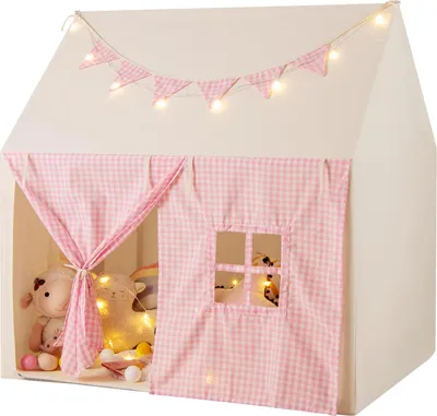 Produktbild von GOPLUS Spielzelt, Spielhaus mit gepolsterter Matte, Seitentaschen, für bis zu drei Personen, Kinderspielzelt für drinnen & draußen, ab 3 Jahren