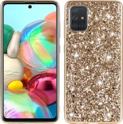 Produktbild von Mobigear Glitter Samsung Galaxy A71 Hülle Hardcase Backcover - Gold