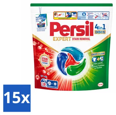 Produktbild von 15 x Persil Discs Stain Removal Waschmittel-Caps - Vorteilspackung - 15 Stücke