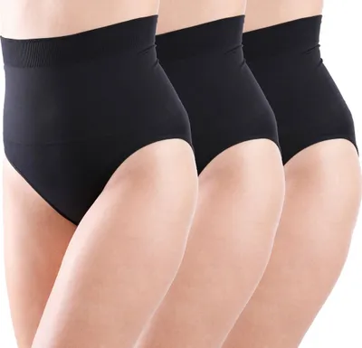 Produktbild von Yenita® 3er Set Seamless Form-Slip Figurformender Taillenslip L schwarz