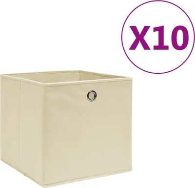 Produktbild von Aufbewahrungsboxen 10 Stk. Vliesstoff 28x28x28 cm Creme