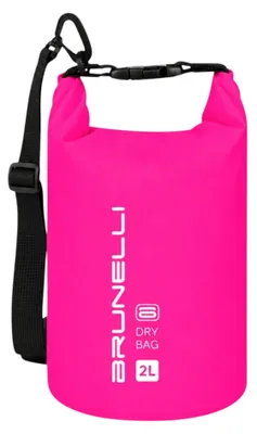 Imagen del producto de BRUNELLI - Bolsa seca de 2 litros, impermeable, tipo mochila o bolsa de viaje, con correa para el hombro - Color: Rosa