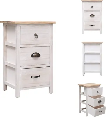 Produktbild von vidaXL Beistellschrank 35x25x57 cm Massivholz Paulownia - Kommoden
