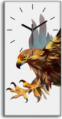 Produktbild von Dekor Leinwand Uhr Wandbilder Geräuschlos 30x60 Tier Vogel Adler Kunst - schwarze Hände