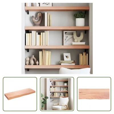 Produktbild von The Living Store Wandregal Hellbraun 80x30x(2-6) cm Massivholz Eiche Behandelt