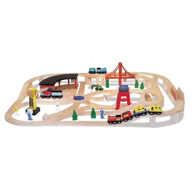 Zdjęcie produktu dla Zestaw kolejowy Melissa & Doug, wielokolorowy, drewniany, od 3 lat, CE, 730,2 mm, 144,8 mm
