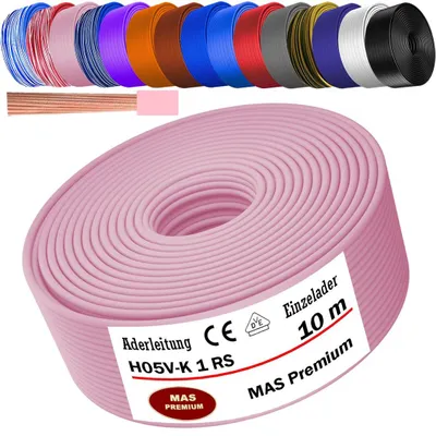 Produktbild von 10m Aderleitung H05 V-K 1 mm² Rosa Einzelader flexibel