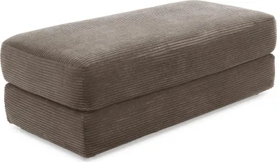Produktbild von Polsterhocker 124x60 cm Federkern Sitzbank Designerhocker in Cord Braun Taupe / 15258