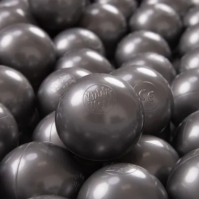 Image de KiddyMoon 50 ∅ 7cm Boules de jeu pour bébé Plain Kids Play Ball Bath Plastic Balls EU, Silver