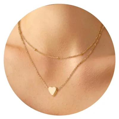 Immagine prodotto di Collana dorata con ciondolo a forma di cuore, da donna