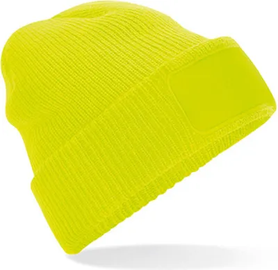 Immagine prodotto di Beechfield B440 | Berretto con patch in Thinsulate da uomo - Colore: Giallo fluorescente - Taglia: Unica