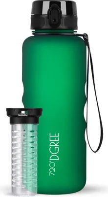 Produktbild von uberBottle softTouch Trinkflasche mit Fruchtbehälter 1500ml / Forest Green/ 720DGREE