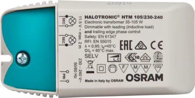 Productafbeelding van Osram HTM 105/230…240, 230 - 240 V, 11,4 V, 50 - 60 Hz, 108 mm, 52 mm, 33 mm