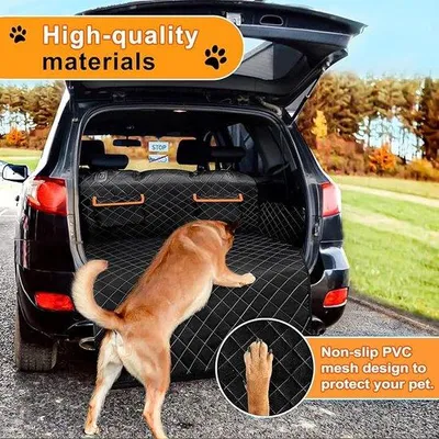 Immagine prodotto di Copertura per bagagliaio per cani, copertura per bagagliaio con tappetino antiscivolo e protezioni laterali, impermeabile e antiscivolo, coperta per cani