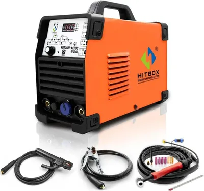 Produktbild von Aluminium WIG/TIG Schweißgerät - HBT250P AC/DC - 220V IGBT Inverter - HF-Start 2T/4T - Digitaler Puls - WIG/MMA ARC - Braun