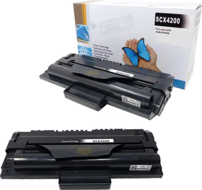 A toner cartridge and its packaging are displayed against a white background.