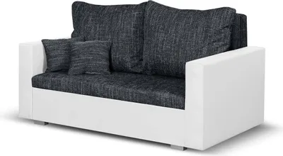 Produktbild von 2-Sitzer-Sofa mit Schlaffunktion HUBERT - Schwarz/Weiß