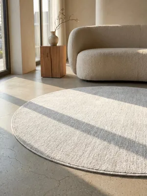 Teppich Cream rund Textur Nahaufnahme Detail_#sku_BARKNIZZA1201201800CREAM-BARKNIZZA1601601800CREAM-BARKNIZZA2002001800CREAM#