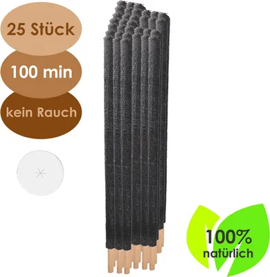 Produktbild von Riossad Fackeln Wachsfackel 25 Stueck Brennzeit 90 Min Extra Langem Griff Gartenfackeln