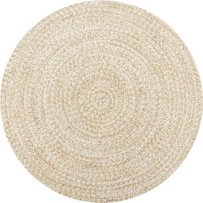Produktbild von vidaXL Teppich Handgefertigt Jute Weiß und Natur 150 cm