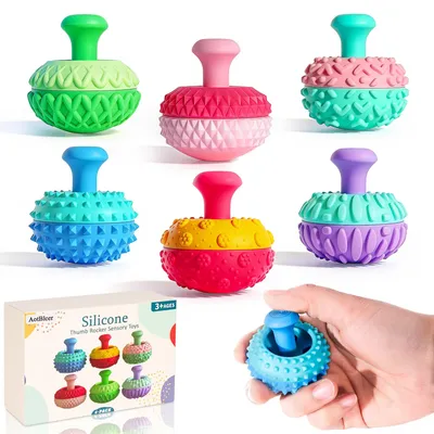 Produktbild von Fidget-Spielzeuge, 6 Stück – Daumenwipper – Stressabbau-Spielzeug – Silikon-Gadgets – Für Menschen mit Autismus/ADHS – Konzentrationsförderndes Spielzeug – Stressabbau-Spielzeug