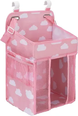 Immagine prodotto di Organizzatore per pannolini - Organizzatore per bambini da appendere - Contenitore per la cameretta del bambino - Con più scomparti - Altezza 35,56 cm - Rosa