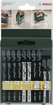 Produktbild von Bosch 10tlg. Stichsägeblatt Set Wood Zubehör Stichsäge T-Schaftaufnahme