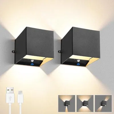 Image de Lampe murale LED rechargeable pour salon et chambre à coucher - Sans fil - Charge USB - Fonctionnement sur batterie - Télécommande
